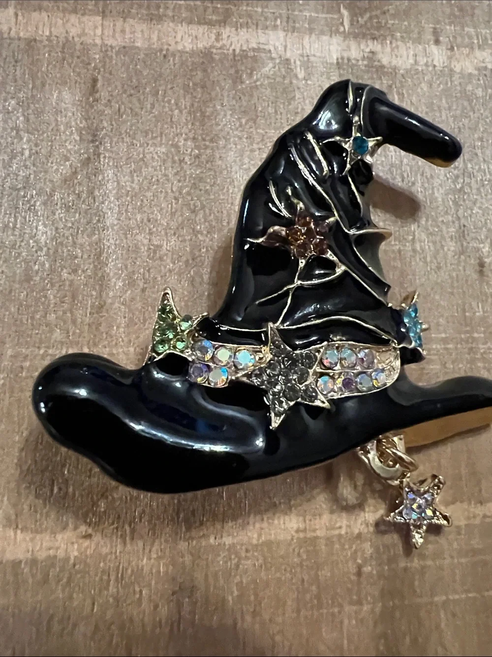 3/$18 Black Witch Hat Brooch with Star Accents Lot 6067